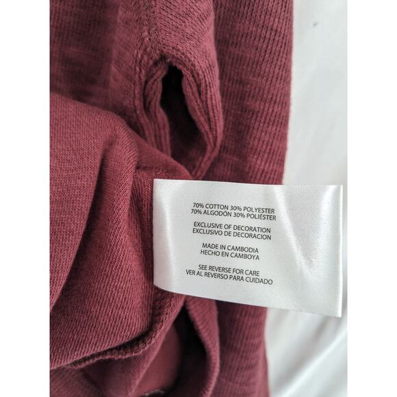 Banana Republic Double Knit Shirt S Burgundy Red Crewneck Layering Classic Tee - Picture 7 of 10